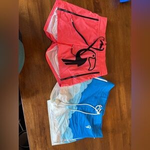 Two Pair Tuscan Swim Trunks Mens Medium 2.5” Inseam Stretch Beach Swim